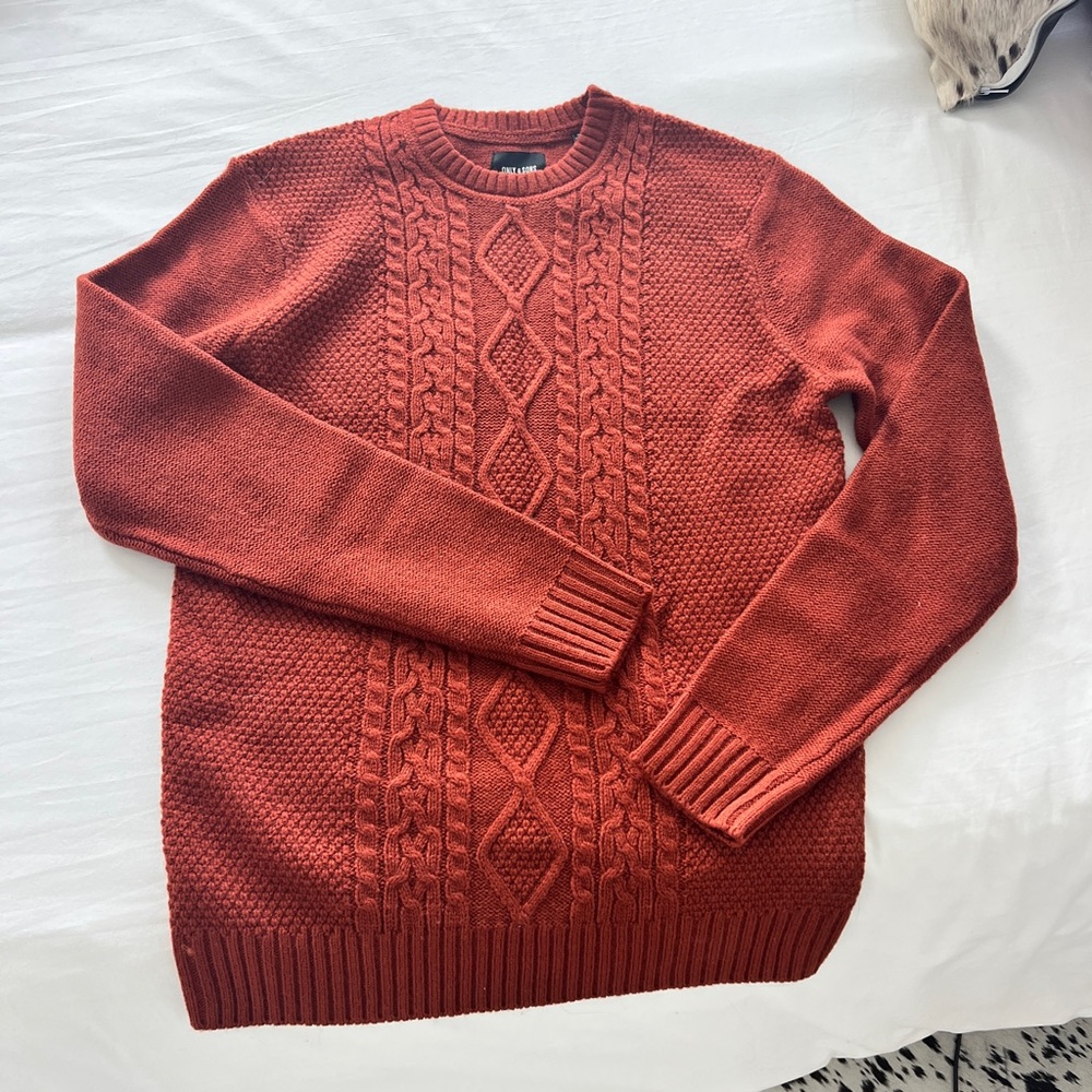 Only & Sons Cable Knit Sweater in Rust